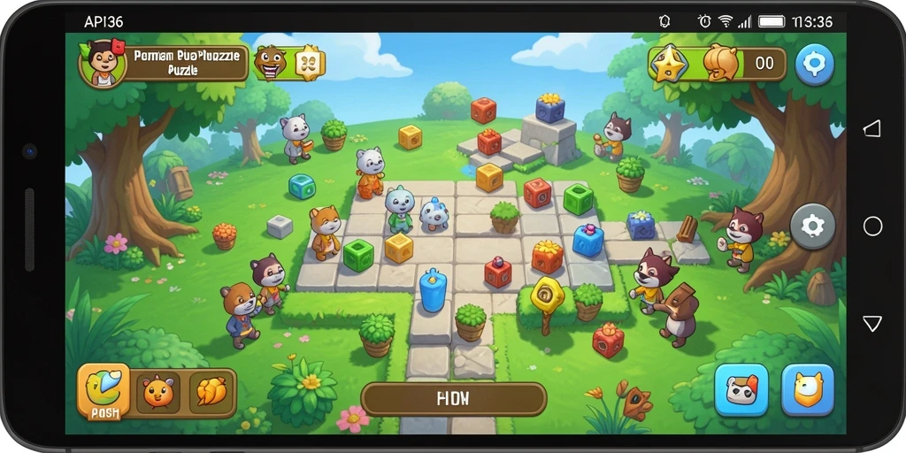Screenshot dari gameplay API36 yang menunjukkan tantangan puzzle yang menarik.