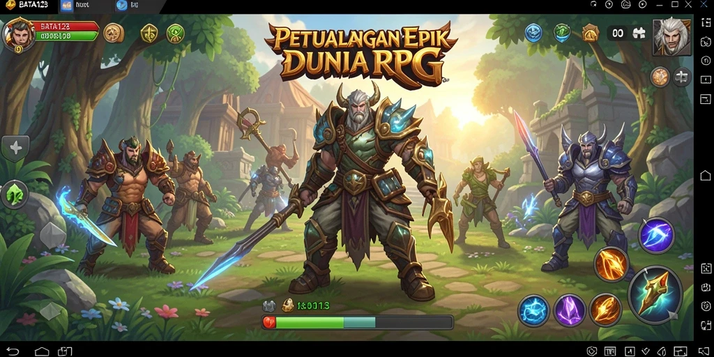 Tangkapan layar menunjukkan aksi seru dalam permainan RPG BATA123.