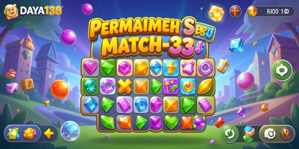 Tangkapan layar gameplay <strong>DAYA138</strong> menunjukkan aksi mencocokkan item yang seru.