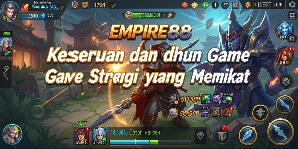 Screenshot menampilkan pertempuran strategis yang intens dalam EMPIRE88.