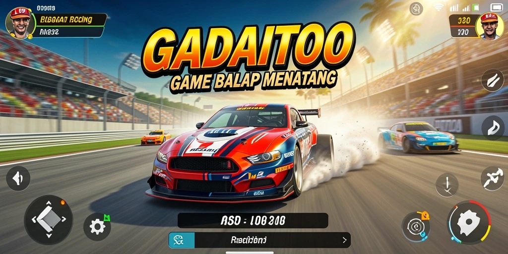 Screenshot GADAITOTO menampilkan aksi balap yang mendebarkan.