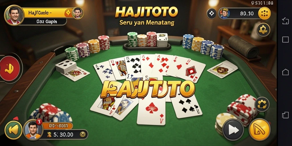 Tampilan gameplay HAJITOTO yang menegangkan saat bermain Gaple.