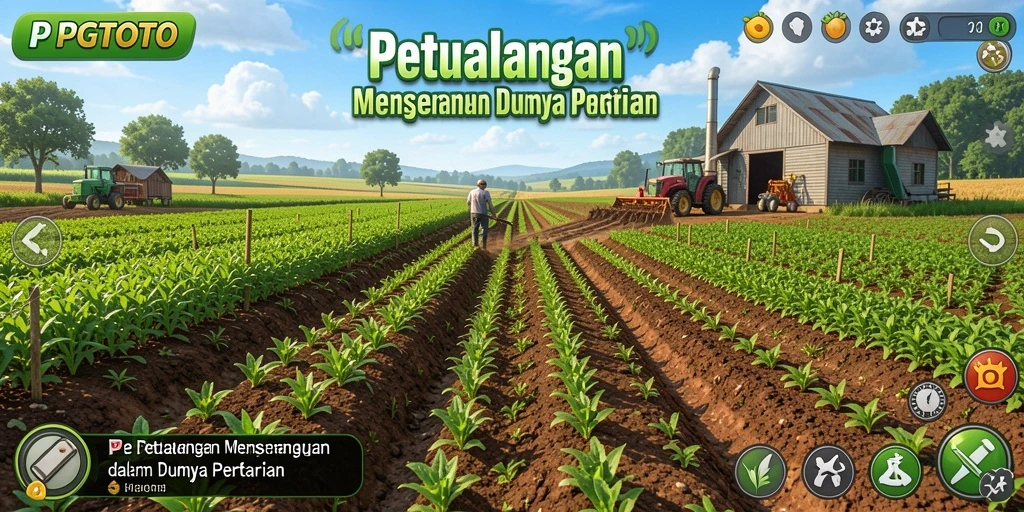 Tampilan screenshot PGTOTO menunjukkan kebun hijau yang subur dan aktif.
