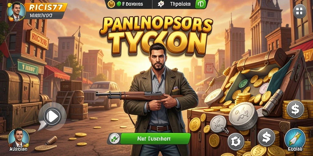 Tampilan gameplay RICIS77 dengan fitur manajemen bisnis yang menarik.
