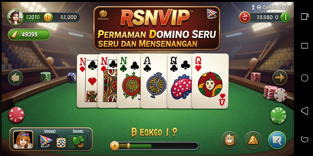 Screenshot gameplay RSNVIP menampilkan keseruan bermain Domino.