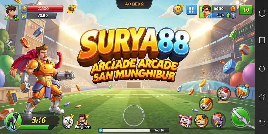 Tampilan gameplay SURYA88 yang menampilkan aksi seru dalam permainan Arcade.