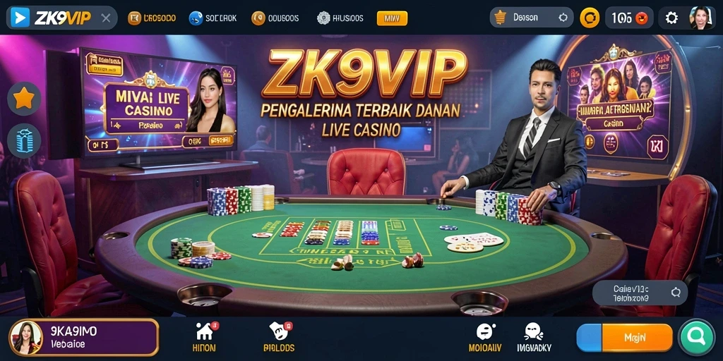 Tampilan gameplay ZK9VIP yang menegangkan dan interaktif dalam Live Casino.